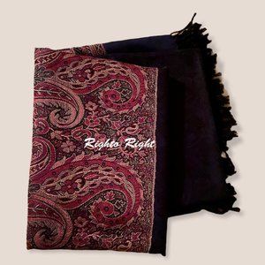 Pashmina Shawl 89 X 44 Inches Winter Shawl Dark Navy Blue New With Tags